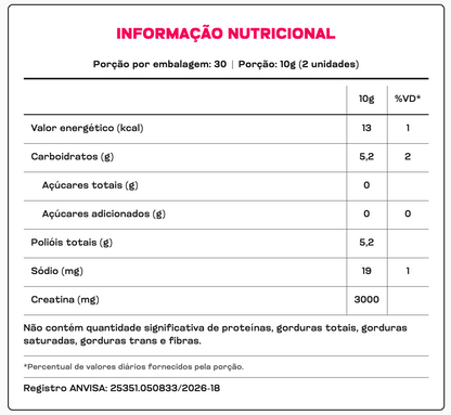 Creatina em Goma Monohidratada Sabor Morango