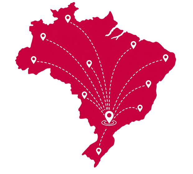 Mapa de entregas Pump Gummy no Brasil