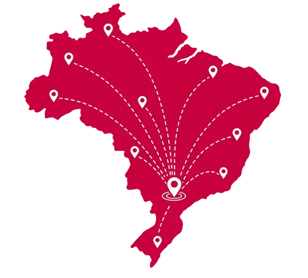 Mapa de entregas Pump Gummy no Brasil